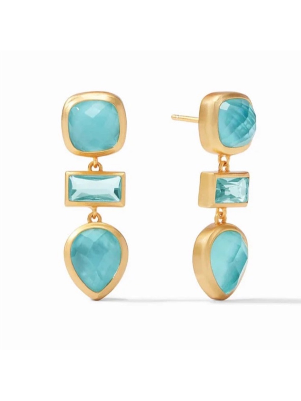 JULIE VOS Antonia Tiered earrings. Blue